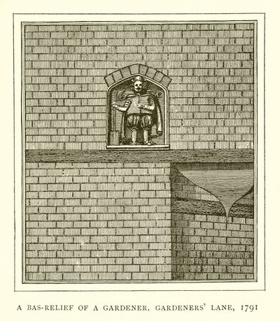 Un bassorilievo di un giardiniere, Gardeners Lane, 1791 da English School