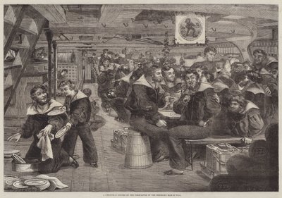 Una cena di Natale nella prua della nave da guerra Pembroke da English School