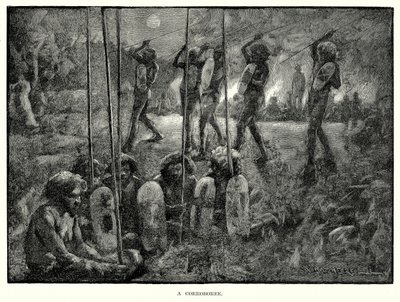 Un Corroboree (incisione) da English School