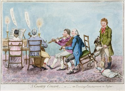 Un concerto di campagna, o un intrattenimento serale nel Sussex, pubblicato da Hannah Humphrey nel 1798 da English School