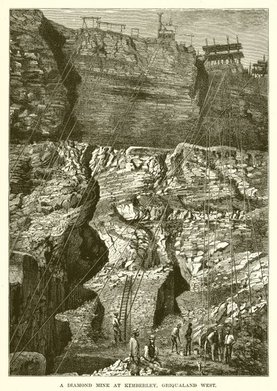 Una Miniera di Diamanti a Kimberley, Griqualand West da English School