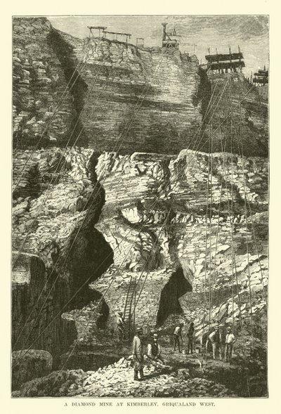 Una Miniera di Diamanti a Kimberley, Griqualand West da English School