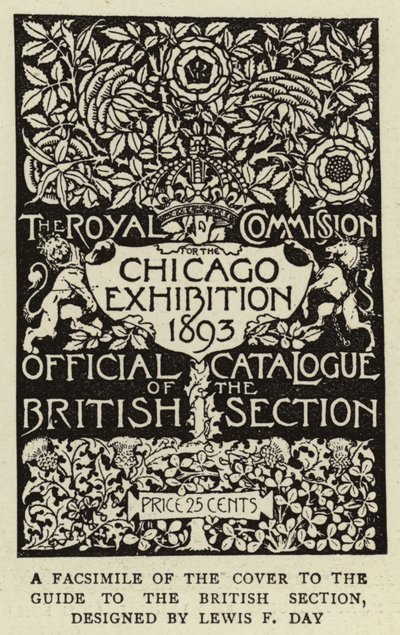 Facsimile della copertina della guida alla sezione britannica (incisione) da English School