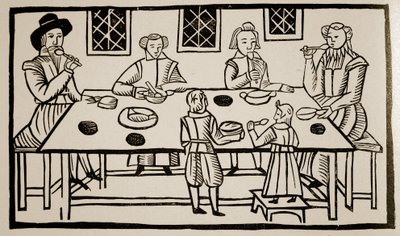 Un pasto in famiglia, c.1600 da English School