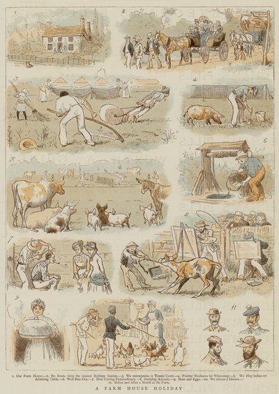 Vacanza in una Casa di Campagna (cromolitografia) da English School