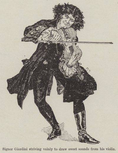 Un violino con una melodia, di R E Francillon (incisione) da English School