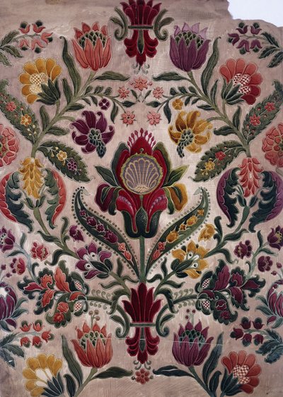 Cartone a colori per arazzo, seta o carta da parati, c.1830-40 da English School