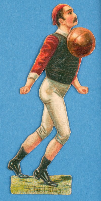 Un Punto Finale, ritaglio di un calciatore, 1880s-90s da English School