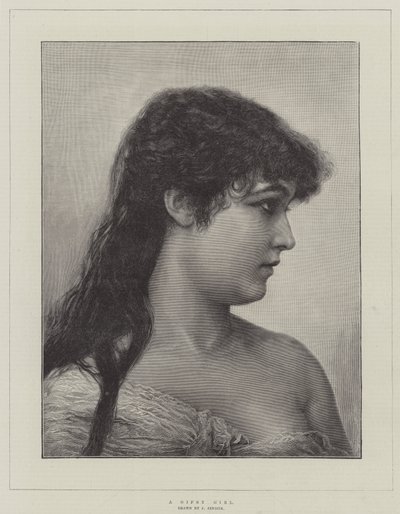 Una ragazza zingara (incisione) da English School