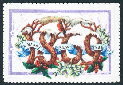 Un felice anno nuovo 1869, biglietto di Capodanno da English School