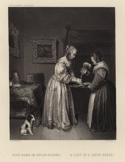 Una signora in abito di raso da English School