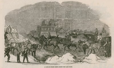 Una scena di strada a Londra durante il recente gelo da English School