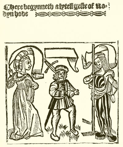 Una piccola storia di Robin Hood, stampata da Wynkyn de Worde da English School