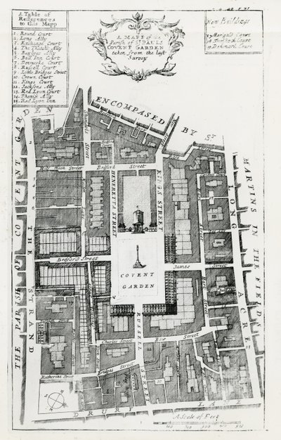 Mappa della Parrocchia di St Pauls Covent Garden presa dall