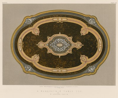 Piano di tavolo in marqueterie da English School