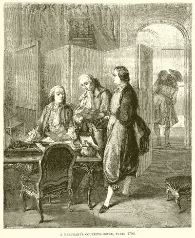 Un Ufficio di Contabilità a Parigi, 1790 da English School