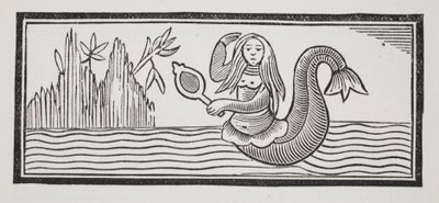 Una sirena, che presagisce distruzione ai marinai, illustrazione da Chap-books del XVIII secolo di John Ashton, pub. 1882 da English School