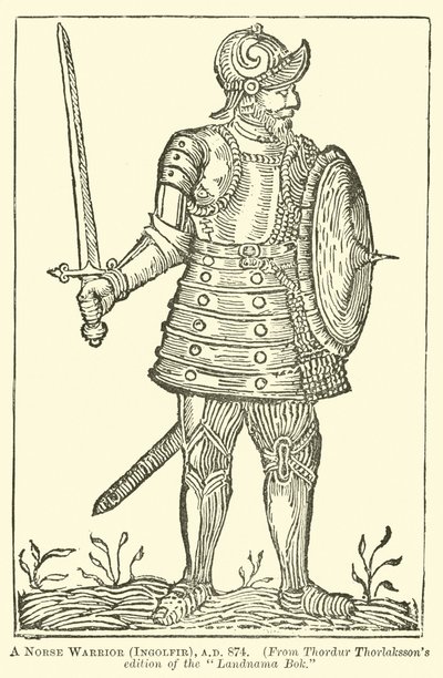 Un guerriero norreno, Ingolfir, AD 874 da English School