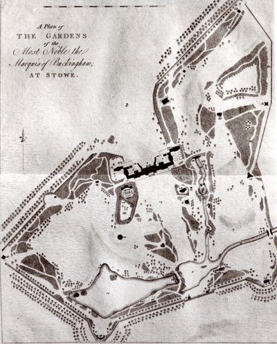 Piano dei Giardini del Nobilissimo Marchese di Buckingham a Stowe, dalla Guida per i Visitatori, pubblicata nel 1797 da English School