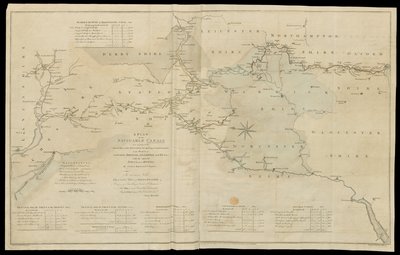 Piano dei Canali Navigabili ora in costruzione nelle Parti Interne del Regno, per aprire una Comunicazione ai Porti di Londra, Bristol, Liverpool e Hull, con le città e i fiumi adiacenti. / Di James Brindley Ingegnere. / Disegnato da Rob.t Whitworth. da English School