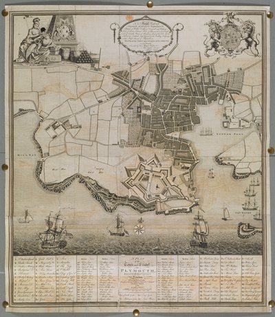Piano della città e della cittadella di Plymouth da English School