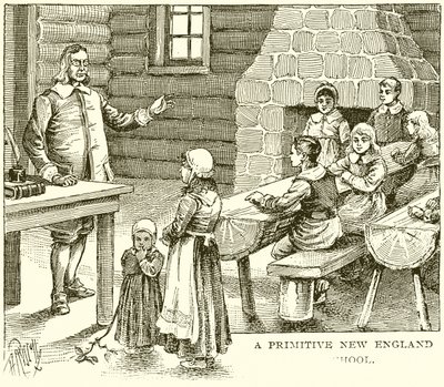 Una scuola primitiva del New England da English School