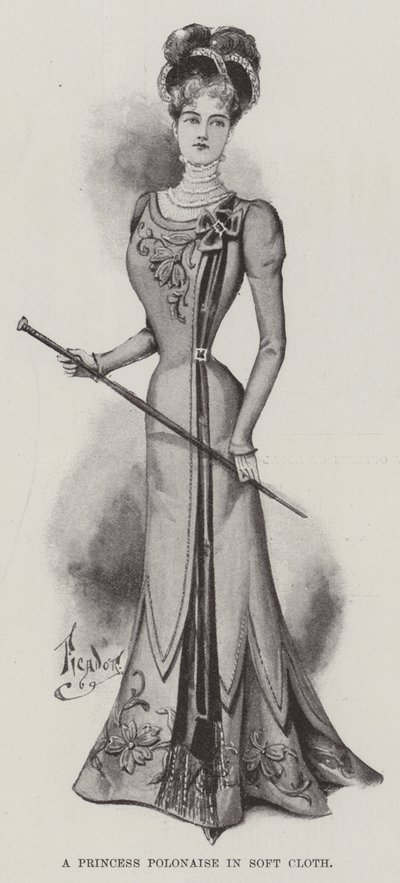 Una principessa polacca in morbido tessuto (litografia) da English School