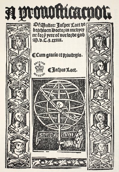 Una prognostica, di Jasper Laet (fl.1485-1532), stampata da R. Bankes, 1524 da English School