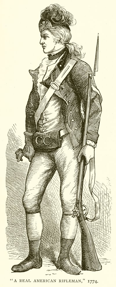 Un vero fuciliere americano, 1774 da English School