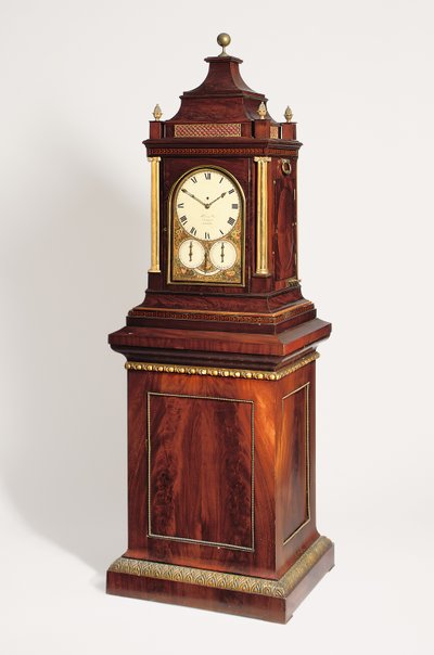 Orologio musicale da tavolo gigante Regency a otto giorni con quarto di suoneria, c.1820 da English School
