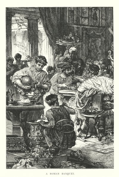 Banchetto romano (incisione) da English School