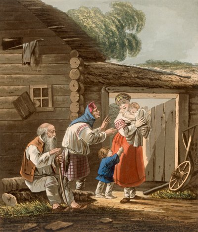 Una famiglia di contadini russi, 1823 da English School