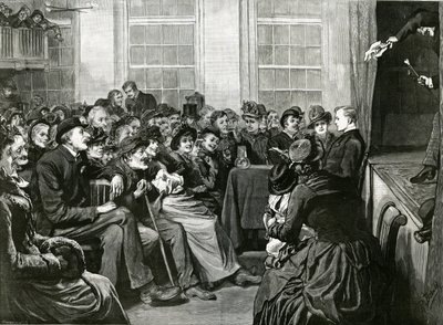 Intrattenimento del sabato sera per i poveri, St Albans Hall, Baldwins Gardens, Holborn da English School
