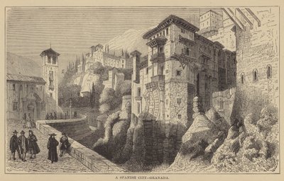 Una città spagnola, Granada (incisione) da English School