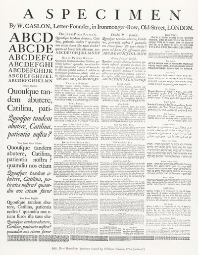 Un esemplare di W.Caslon da English School