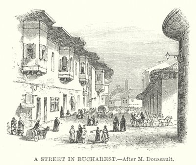 Una strada di Bucarest (incisione) da English School