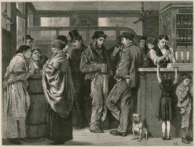 Un Pomeriggio di Domenica in un Gin Palace, disegnato dal vivo da English School