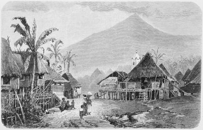 Un villaggio Tagal, Luzon nelle Filippine, da 
