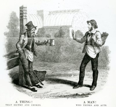 Una cosa! Che beve e fuma; Un uomo! Che pensa e agisce, XIX secolo da English School