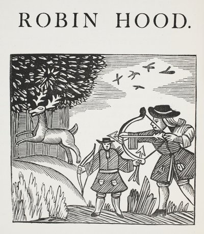 Una vera storia di Robin Hood, illustrazione da Chap-books del XVIII secolo di John Ashton, pub. 1882 da English School