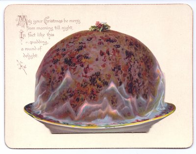 Cartolina di Capodanno vittoriana con una giovane donna in abiti da vedova, c.1880 da English School