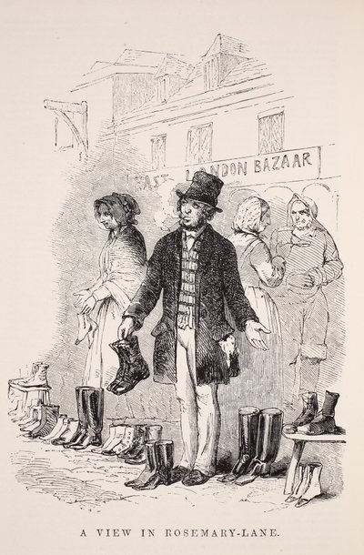 Una vista in Rosemary-Lane, illustrazione da London Labour and London Poor di Henry Mayhew, pub. 1862 da English School
