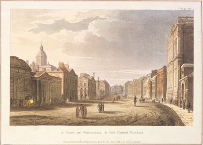 Veduta di Whitehall e The Horse Guards, da Ackermann