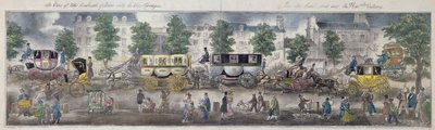 Veduta dei Boulevards di Parigi con le nuove carrozze, 1828 da English School