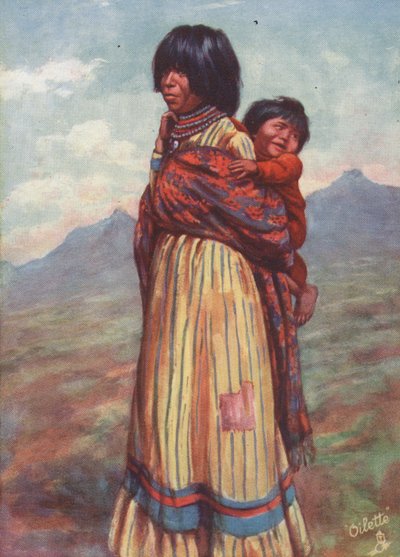 Una donna Walapai e bambino da English School