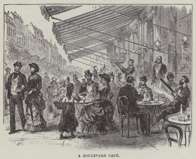Un caffè sul boulevard (incisione) da English School