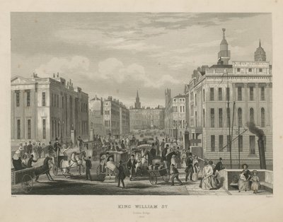 Scena di strada affollata in King William Street da English School