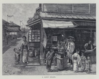 Un venditore di dolciumi (litografia) da English School