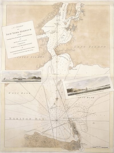 Una carta del porto di New York, 1774-1779 da English School