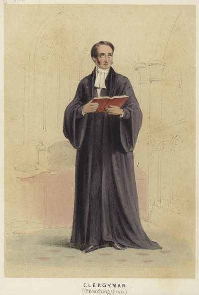 Un ecclesiastico che indossa una veste da predicazione da English School